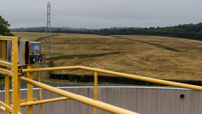 The Combe Fill South Landfill site as seen from a groundwater treatment facility on Tuesday.