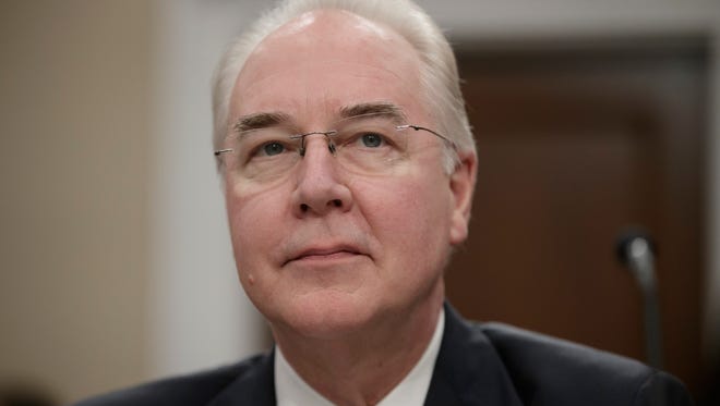 Health and Human Services Secretary Tom Price, a doctor and former congressman, testifies on Capitol Hill in Washington, Wednesday, March 29, 2017, before a House Appropriations subcommittee hearing to outline the Trump Administration's proposals to trim the HHS budget.  (AP Photo/J. Scott Applewhite)