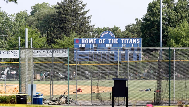 The baseball field that is the scene of a shooting in Alexandria, Va., on Wednesday, June 14, 2017, where House Majority Whip Steve Scalise was shot at a congressional baseball practice.