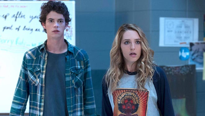 Israel Broussard and Jessica Rothe in "Happy Death Day 2U."