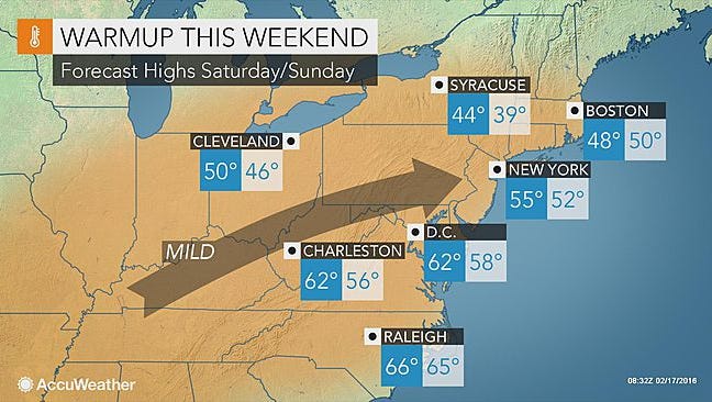 Warmer temperatures are coming to the area after a bitter cold weekend.