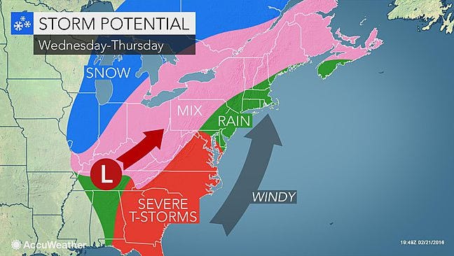 Spring-like weather will be tempered by a mid-week storm.
