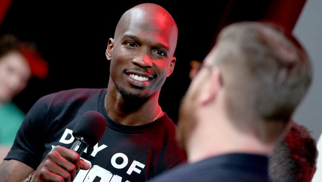 HOLLYWOOD, CALIFORNIA - MARCH 29:  Former NFL player Chad "Ochocinco" Johnson attends as athletes and YouTube stars team for DOOM Videogame Tournament at Siren Studios on March 29, 2016 in Hollywood, California.  (Photo by Jonathan Leibson/Getty Images for Bethesda Softworks)