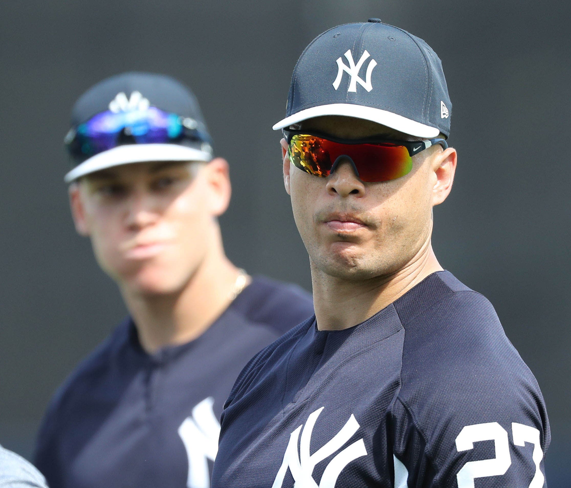 Giancarlo Stanton joined forces with Aaron Judge in the Bronx this season.