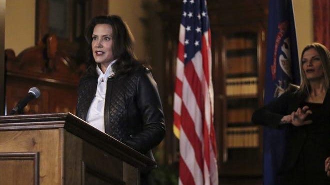Gov. Gretchen Whitmer delivers prepared remarks Oct 8, 2020, on the plot to kidnap her that was thrwarted by law enforcement and the FBI