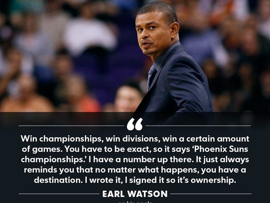 Suns coach Earl Watson has some clearly defined goals