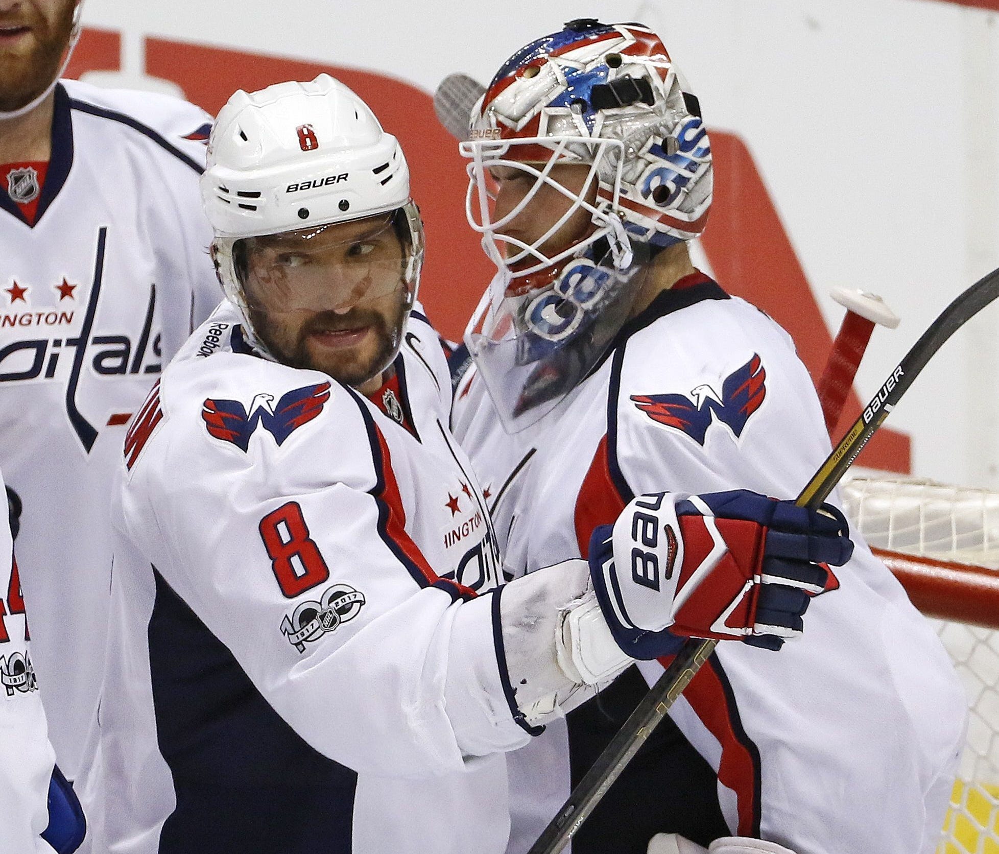 Alex Ovechkin (8), Braden Holtby (70) and the Capitals are one win from the Eastern Conference finals.