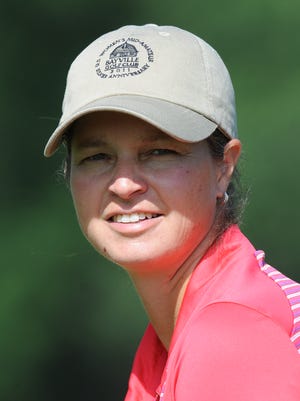 Greer's Dawn Woodard, who will be competing in the U.S. Women's Amateur hits at the Thornblade Club driving range Tuesday, July 9, 2013.