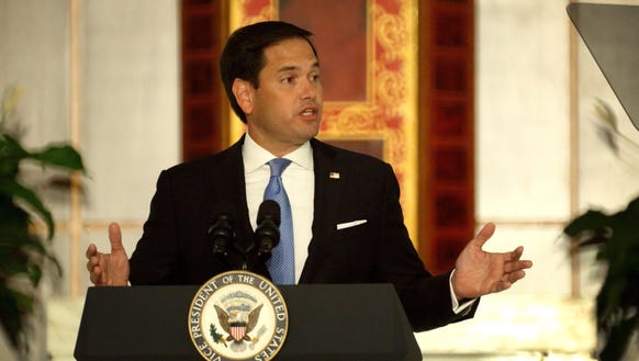 Sen. Marco Rubio speaks to the Venezuelan community