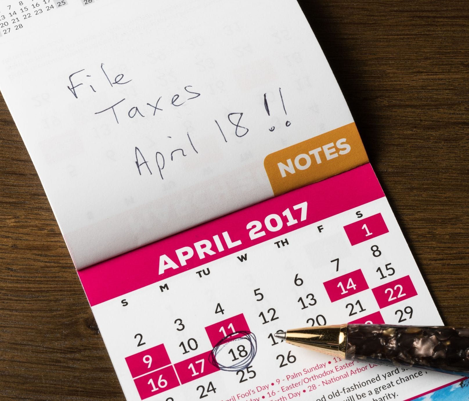 Your taxes are due on April 18 this year.
