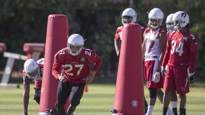 A healthy Tyvon Branch, seen on May 24, should benefit the Cardinals on special teams this season.