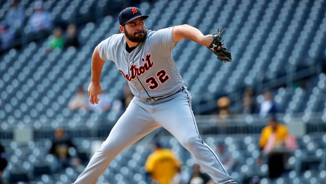 Tigers pitcher Michael Fulmer delivers in the first inning of a baseball game against the Pirates on Thursday, April 26, 2018, in Pittsburgh.