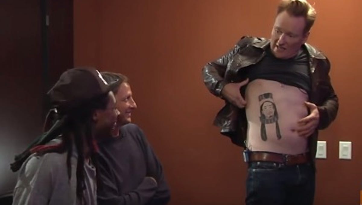 Conan Loses Bet Gets Tattoo Of Lil Wayne S Face
