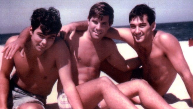 Taken in the summer of 1966 on Cape Cod, Mass,, these three friends - Jeff Smith of Beaufort, S.C. (left), Hal Kuehl of Cape Coral, Fla. (center) and Peter Wilfert of Coconut Creek, Fla. (right) - lost touch over the years, but recently reunited in Cape Coral to swap stories and rekindle their friendship.