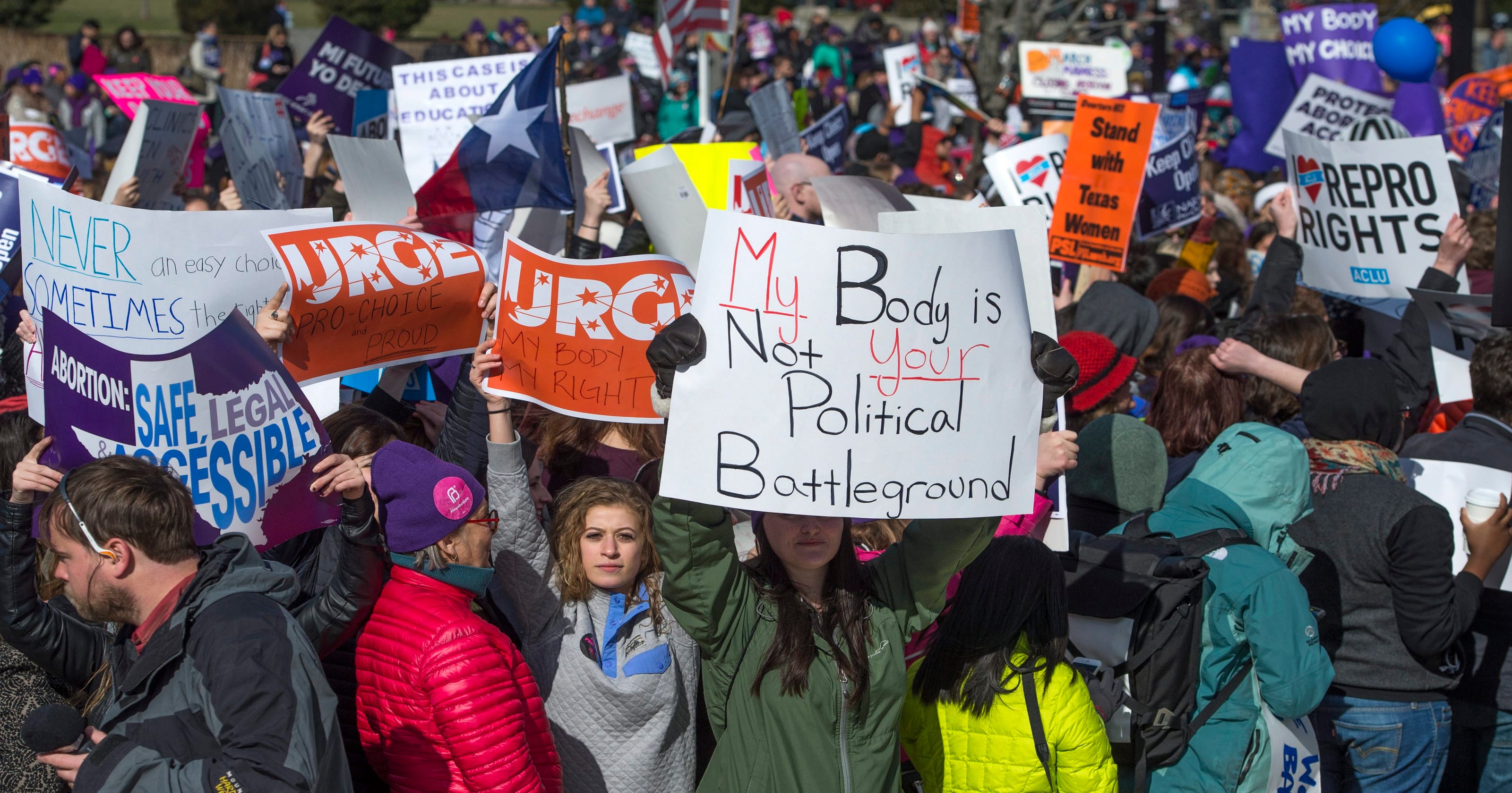 Rally outside the Supreme Court over abortion case