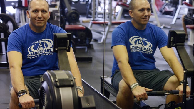 
Evan Pottebaum works out at Complete Fitness in Sioux Falls.
