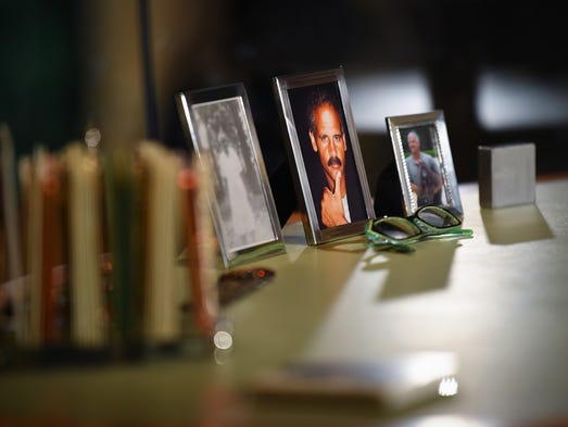 Personal photos including a framed image of Stedman