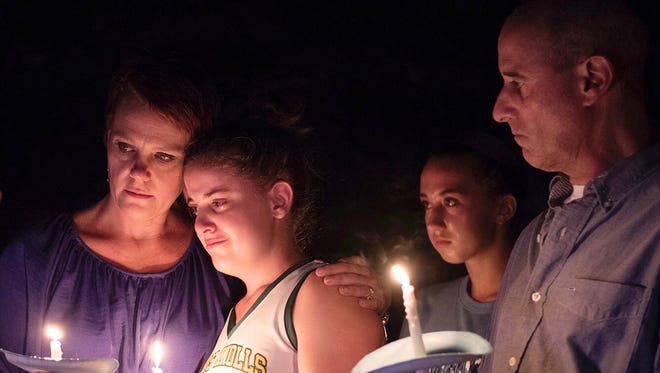 Candlelight vigil for Mallory Grossman.