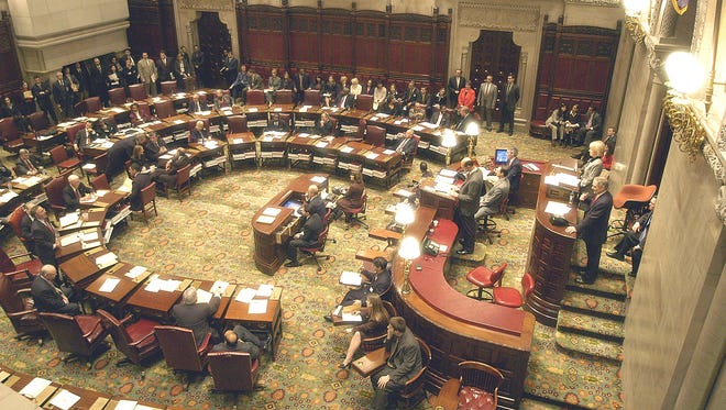 The state Senate chamber at the Capitol in Albany.