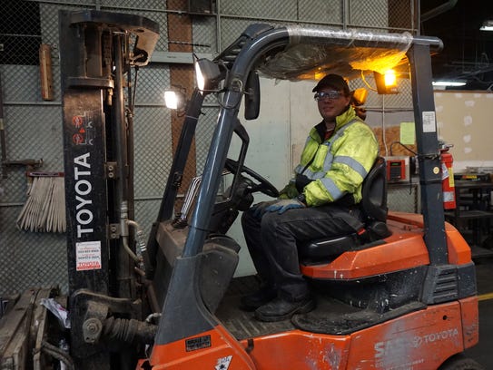 Jody Ulricksen is a forklift driver for the recycling