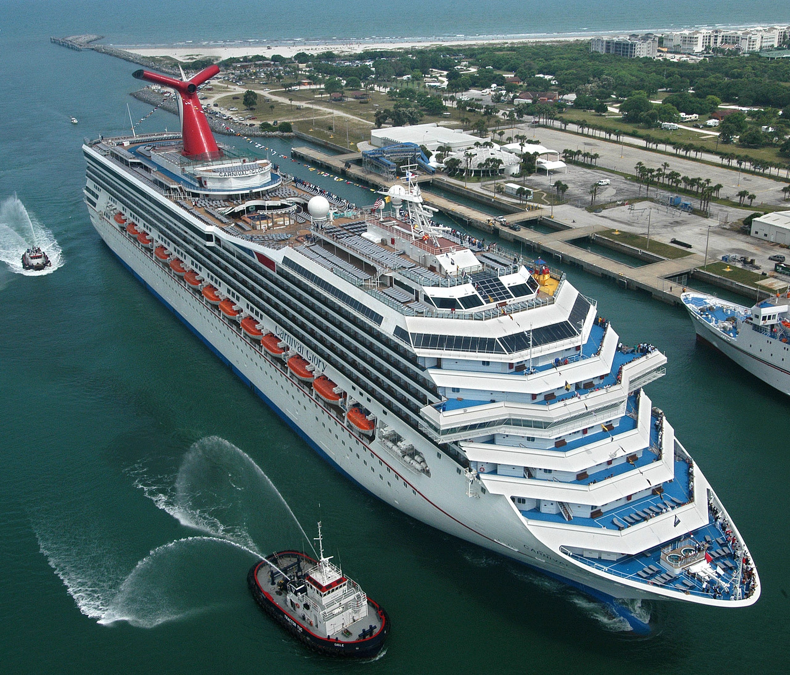 The Carnival Glory arrives July 11, 2003 in Cape Canaveral, Florida.