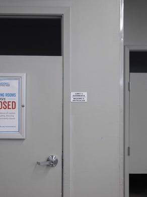 The dressing rooms are closed at the Goodwill store on Brodie Lane in South Austin during the coronavirus pandemic.