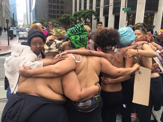 Naked protesters gather in San Francisco for 'Black Lives Matter'