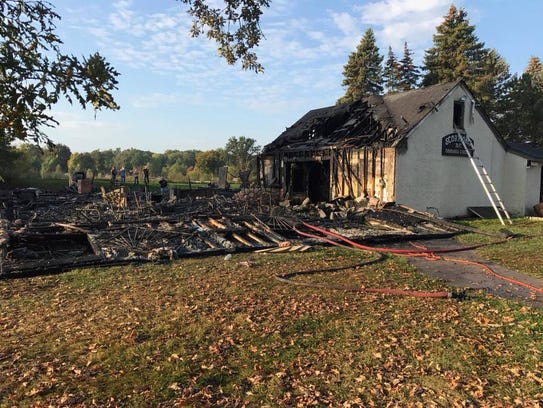 The Scorpions Motorcycle Club house after a fire last fall.