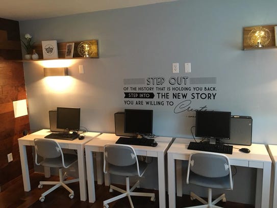A study area in the learning center at the Phoenix