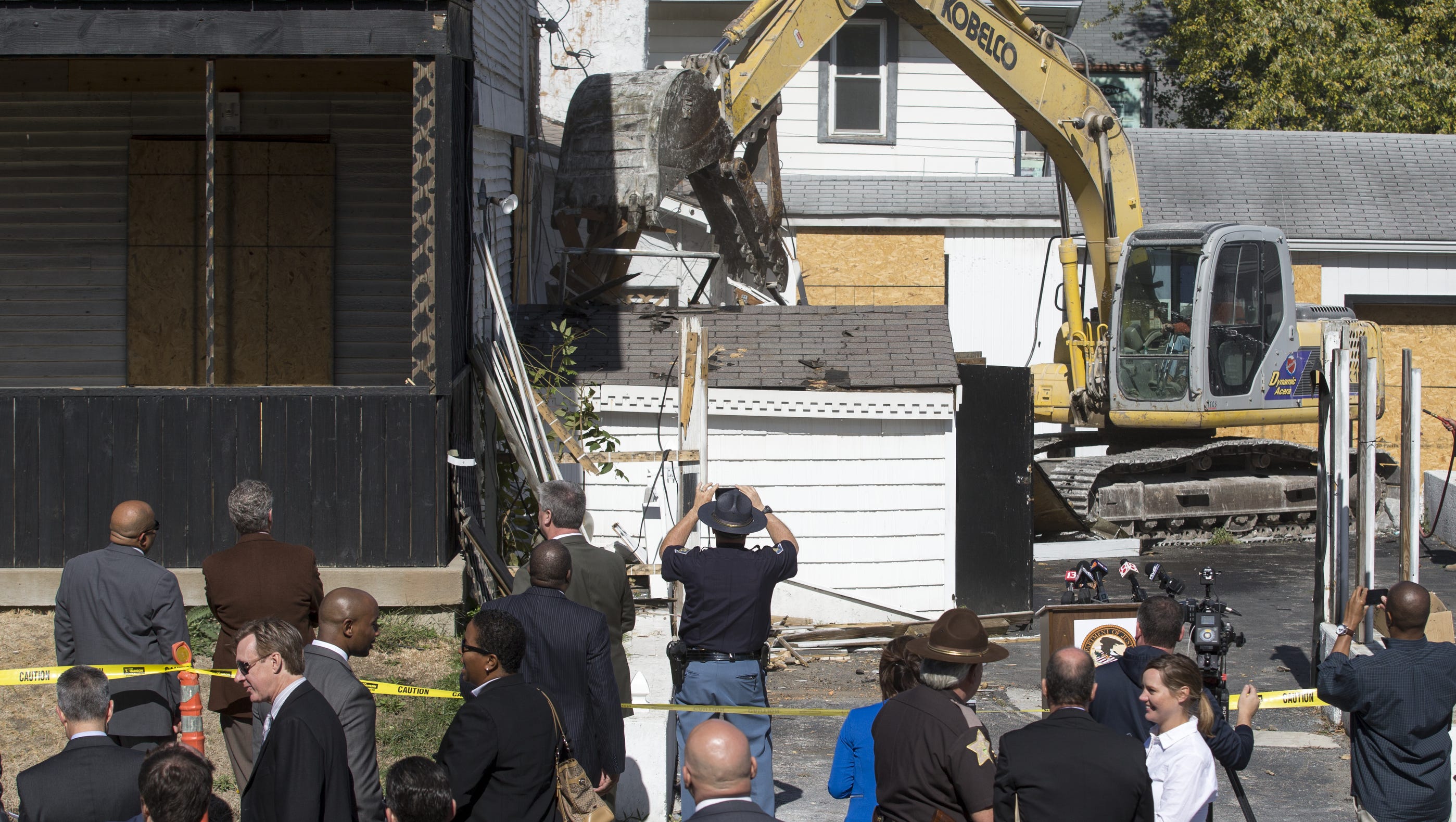 Demolition Of Outlaws Motorcycle Club Compound Begins