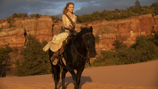 Dolores (Evan Rachel Wood) on "Westworld."