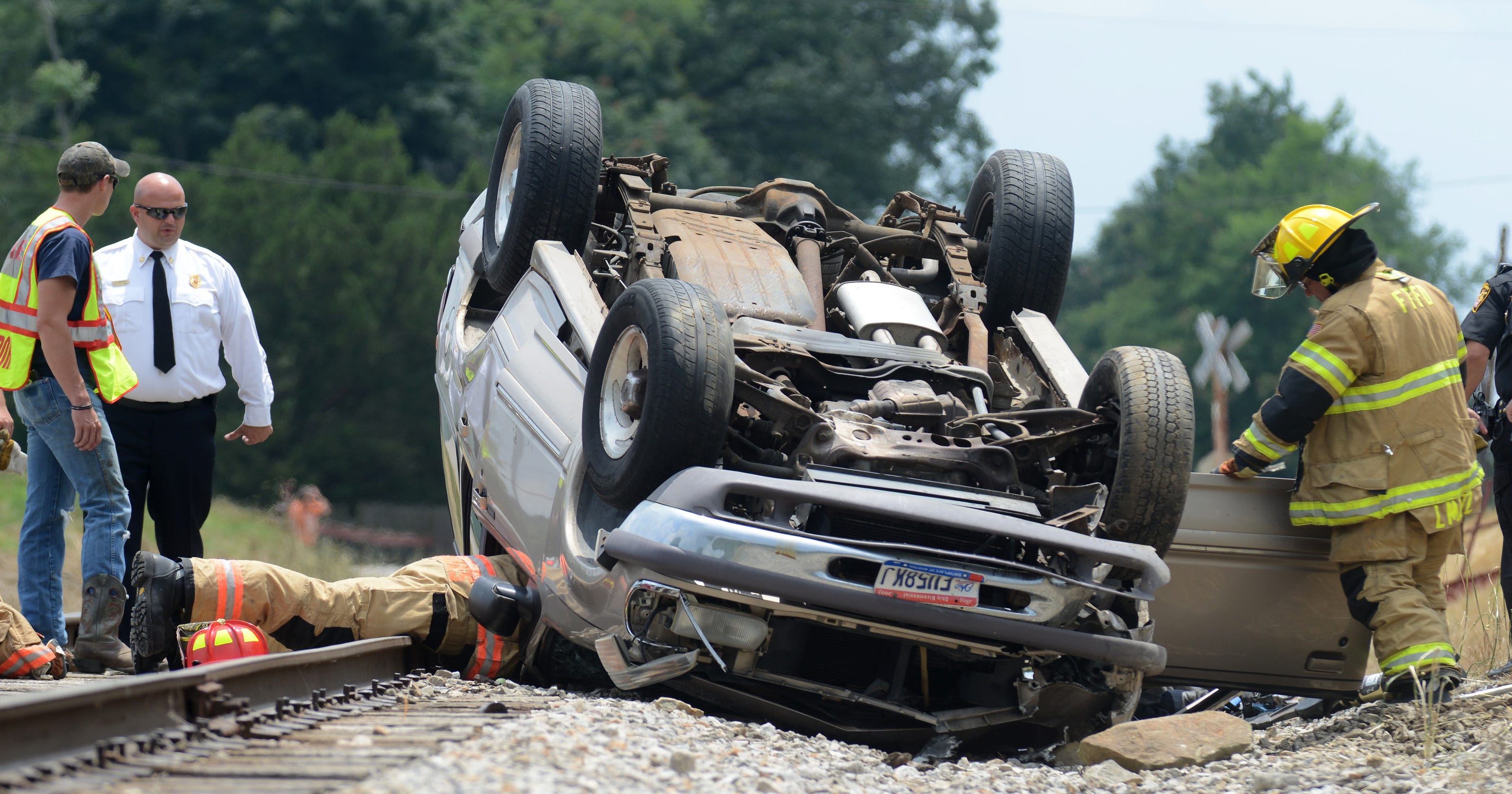 One transported after rollover crash