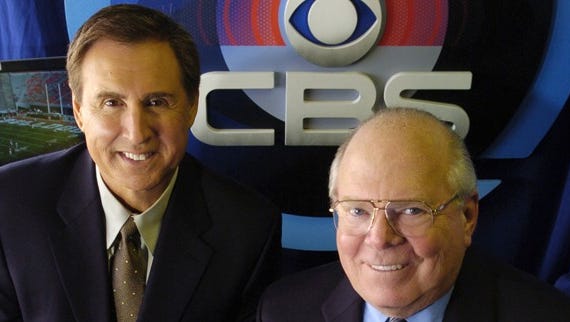 Verne Lundquist and Gary Danielson will broadcast a host of SEC games on CBS in 2015.
