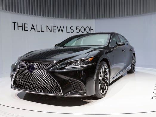 The New Lexus LS 500h car is on display at the 87th