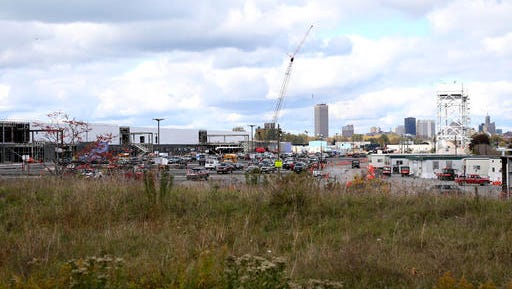 In this Oct. 17, 2015, file photo, construction work continues at the Riverbend high-tech manufacturing site in Buffalo, N.Y.