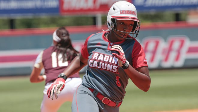 UL centerfielder Aleah Craighton, pictured here during the 2016 Sun Belt Conference Tournament, was named Preseason Player of the Year by the conference.