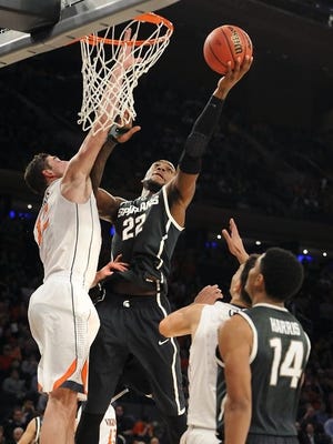 Branden Dawson scored 50 points combined in consecutive NCAA tournament wins against Harvard and Virginia this March.