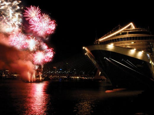 Britain's Queen Elizabeth II names giant cruise 