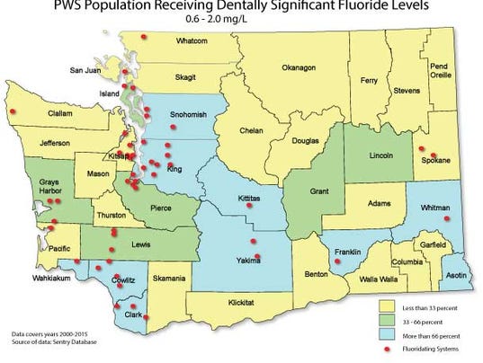 Map of systems that deliver fluoridated water