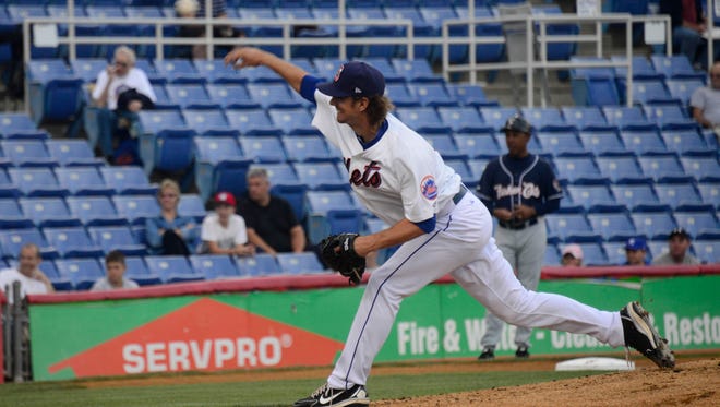 Binghamton's Greg Peavey pitched just two innings in Thursday night's playoff game at NYSEG Stadium.