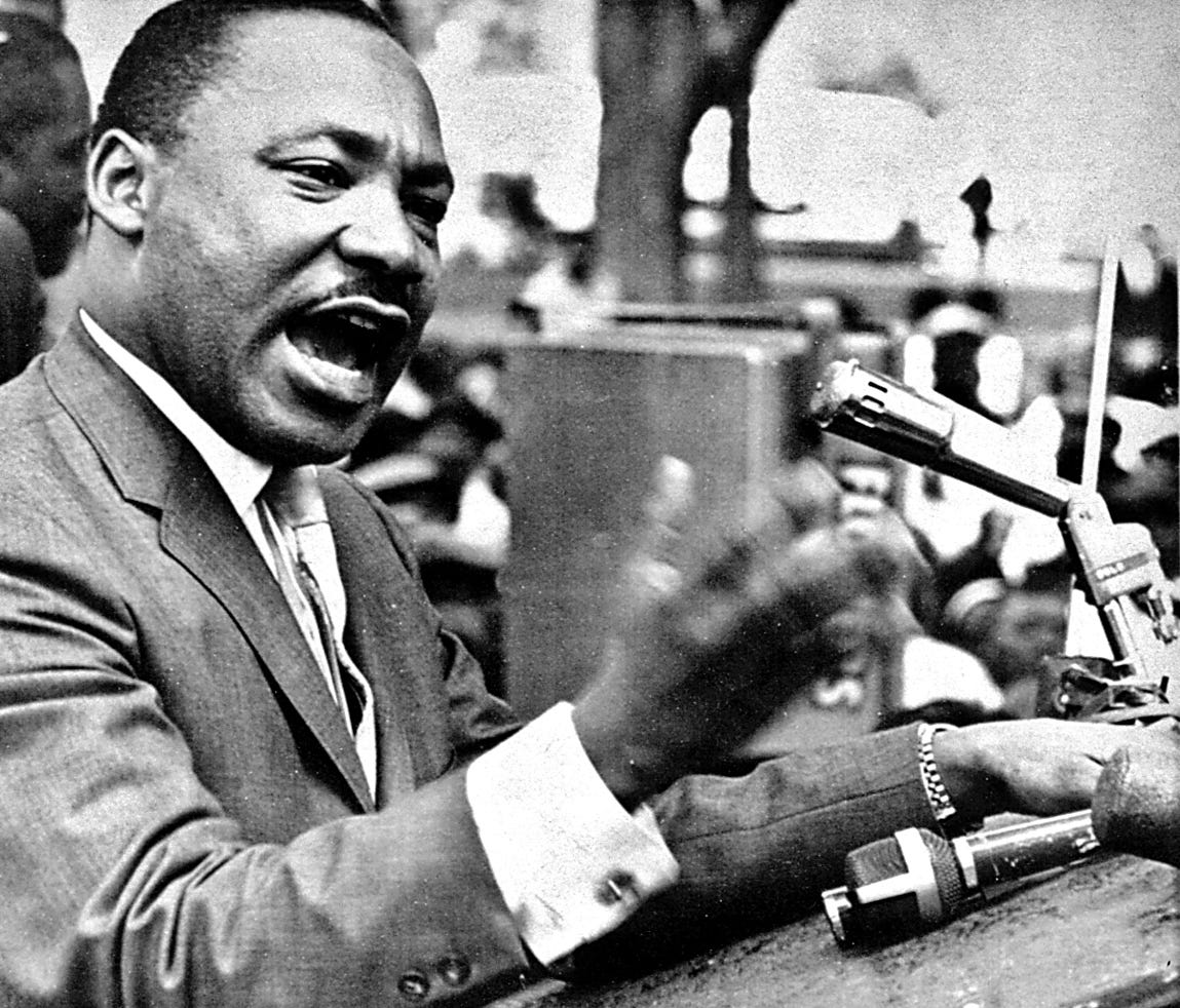 On Aug. 28, 1963, Martin Luther King Jr. gave his famous speech at the March on Washington.      3/16/2008 MUG: Martin LUther King - Civil rights activist