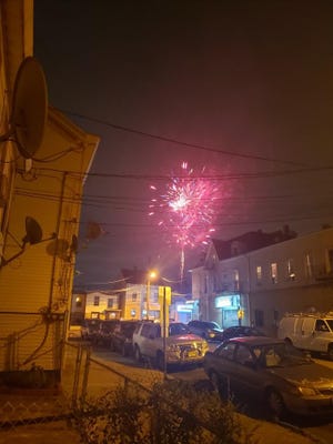 Fireworks light up the sky in Paterson on a June 2020 evening, but officials would prefer it would only on occasion not on a regular basis.