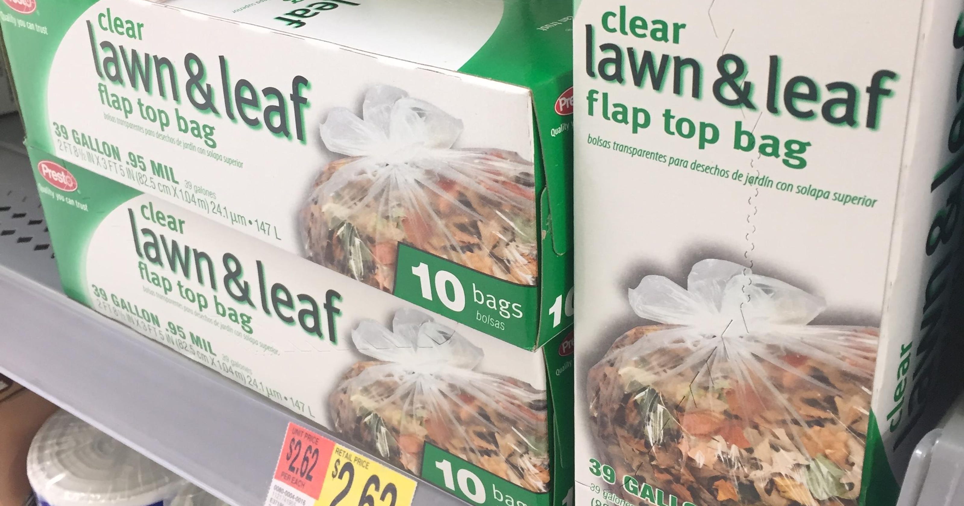 Use clear bags for leaves or grass clippings