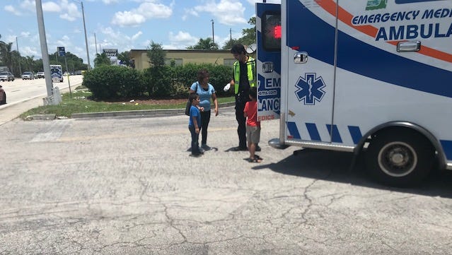 Fort Myers police and Lee County EMS crews were at the scene of a child hit by a car at Cleveland Avenue and Hanson Street on Tuesday, July 3, 2018.