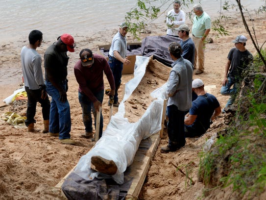 A canoe believed to be made by the Caddo Nation was