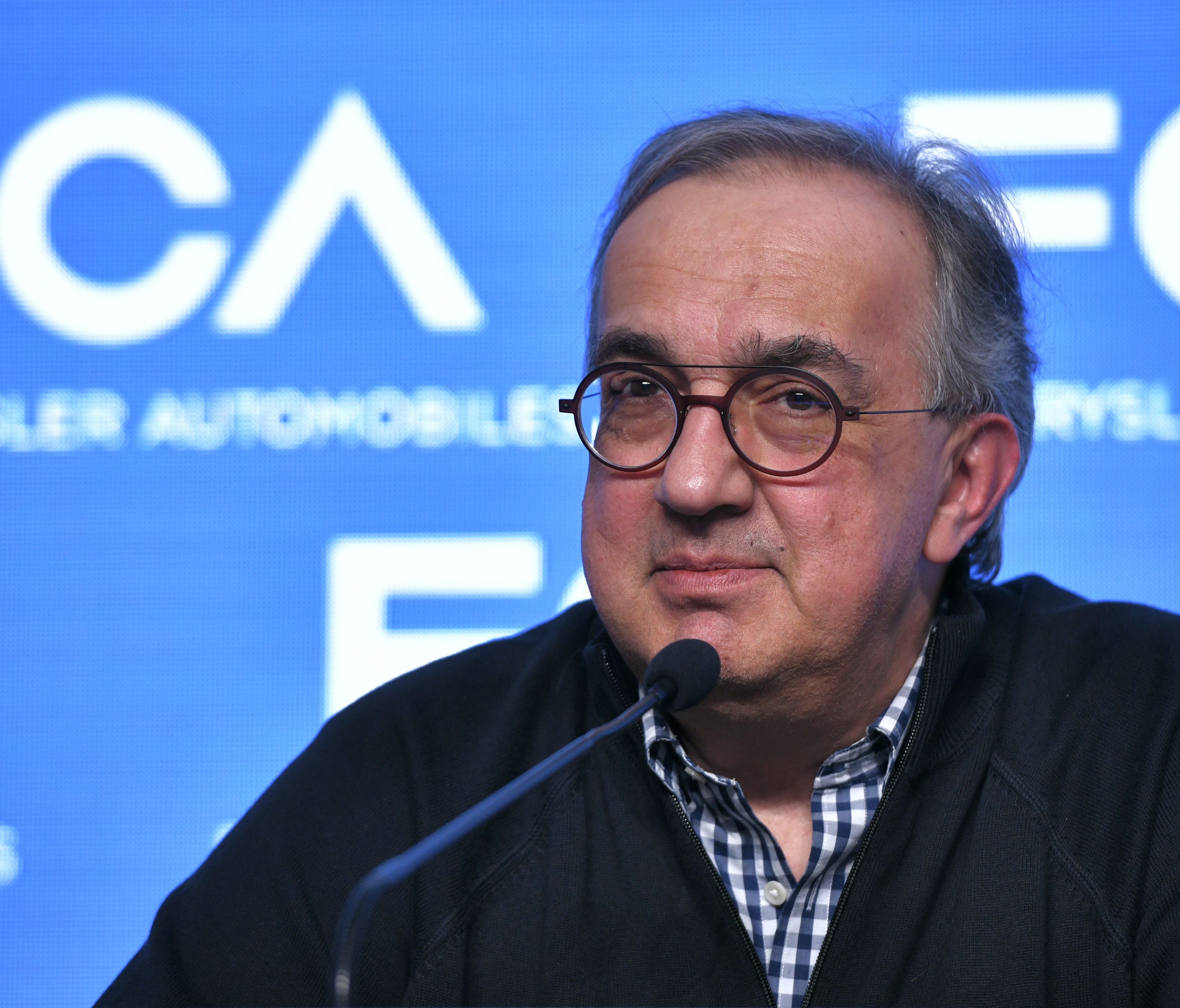 Fiat Chrysler Automobiles's Chief Executive Officer Sergio Marchionne looks on during a press conference after the FCA Capital Markets Day in Balocco, Italy on June 1, 2018.