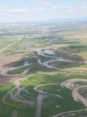 Flooding in 2011 from an ariel view