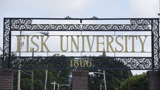 A signpost on Fisk University's campus.