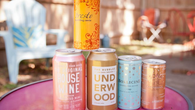 An assortment of canned wines available locally.