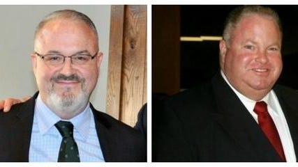 Carlos Da Silva, left, Michael Bradley, Greg Hanley and Jack Riodan are Democratic candidates for two open seats as Plymouth County commissioners.
